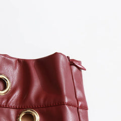 Luxury High-Waist Grommet Skirt