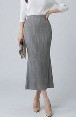 Luxury Pleated Ribbed Skirt