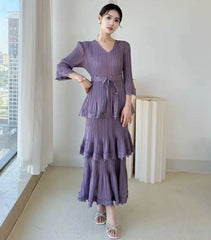 Luxury Pleated Tiered Dress