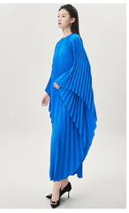 Luxury Plissé Cape Dress