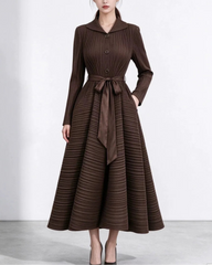 Luxury Plisse Midi Oversized Dress