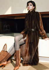 Luxury Faux Fur Belted Long Coat