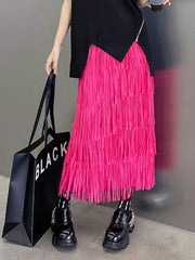Luxury Fringe Midi Skirt