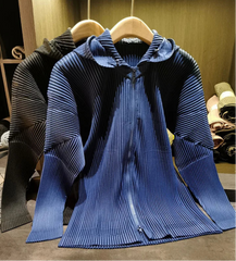 Luxury Plissé Zip Hoodie