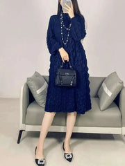Luxury Crinckled Pleats Dress