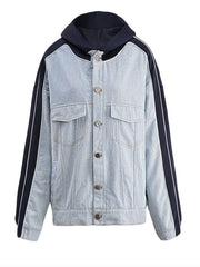 Women's Casual Denim Hoodie Jacket & Jeans Set