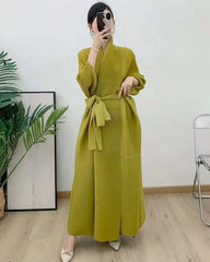 Luxury Plissé Longline Coat