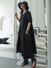Premium Oversized A-Line Dress with Modern Drape