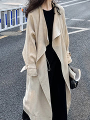 Luxury Drape-Front Trench Coat