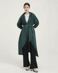 Luxury Pleated Wrap Coat