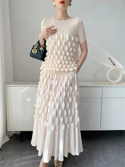 Truly Plissé Bubble Top & Skirt Set