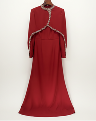 Embellished Cape Overlay Dress