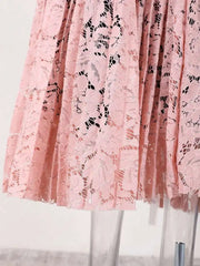 Luxury Pleated Lace Trim Skirt