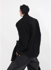 Men's Luxury Oversized Textured Wool Blend Jacket