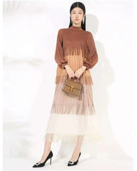 Luxury Pleated Fringe Dress