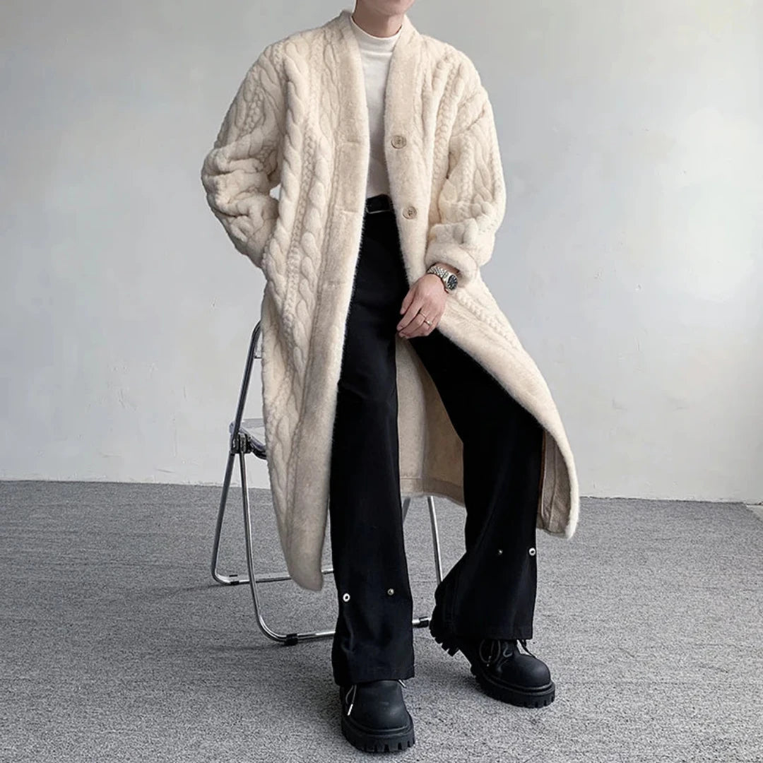 Men's Faux Fur Long Cardigan Coat | Cozy Luxury