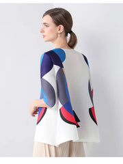 Luxury Pleated 3/4 Sleeve Blouse