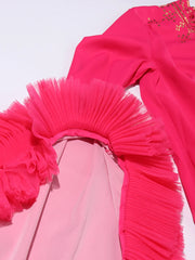 Luxury Ruffle-Sleeve Sequin Dress