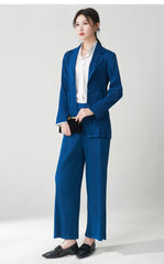 Luxury Plissé Blazer & Trousers