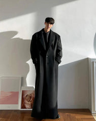 Men's Luxury Floor Length Long Wool Trench Coat