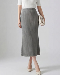 Luxury Pleated Ribbed Skirt
