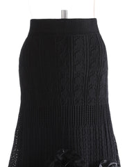 Luxury 3D Floral Knit Skirt