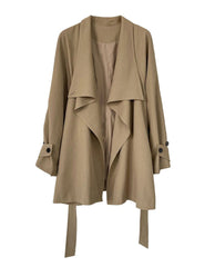 Luxury Draped Open-Front Coat