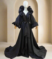 Luxury Ruffle Taffeta Opera Coat