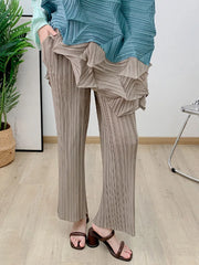 Women's 2-Piece Pleated Top & Wide Leg Pants Set