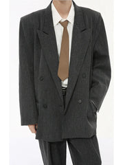 Men's Casual Blazer and Baggy Trousers 2-Piece Set