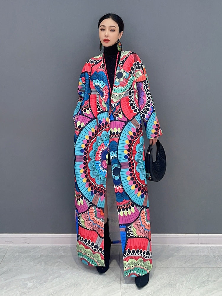 Everyday Floral Luxe Mosaic Long Coat