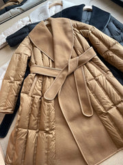 Warm Women's Wool Blend Wrap Coat