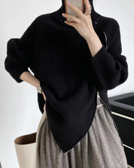 Luxury Ribbed Side-Zip Knit