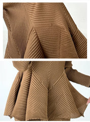 Pleated Peplum Blouse & Skirt