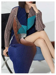 Luxe Japanese Pleated Long Coat