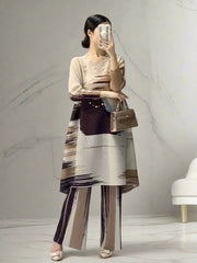 Luxury Plissé Tunic & Wide-Leg Pant