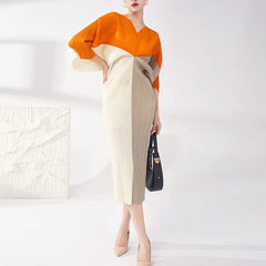 Truly Pleated Batwing Midi Dress