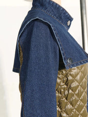 Luxe Quilted Denim Trench Coat