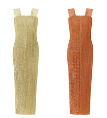 2-Piece Plissé Cape Dress