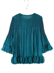 Luxury Plissé Ruffle Blouse