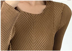 Pleated Peplum Blouse & Skirt