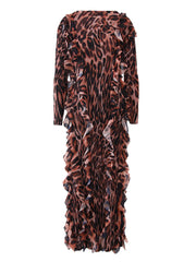 Luxury Leopard Pleated Dress
