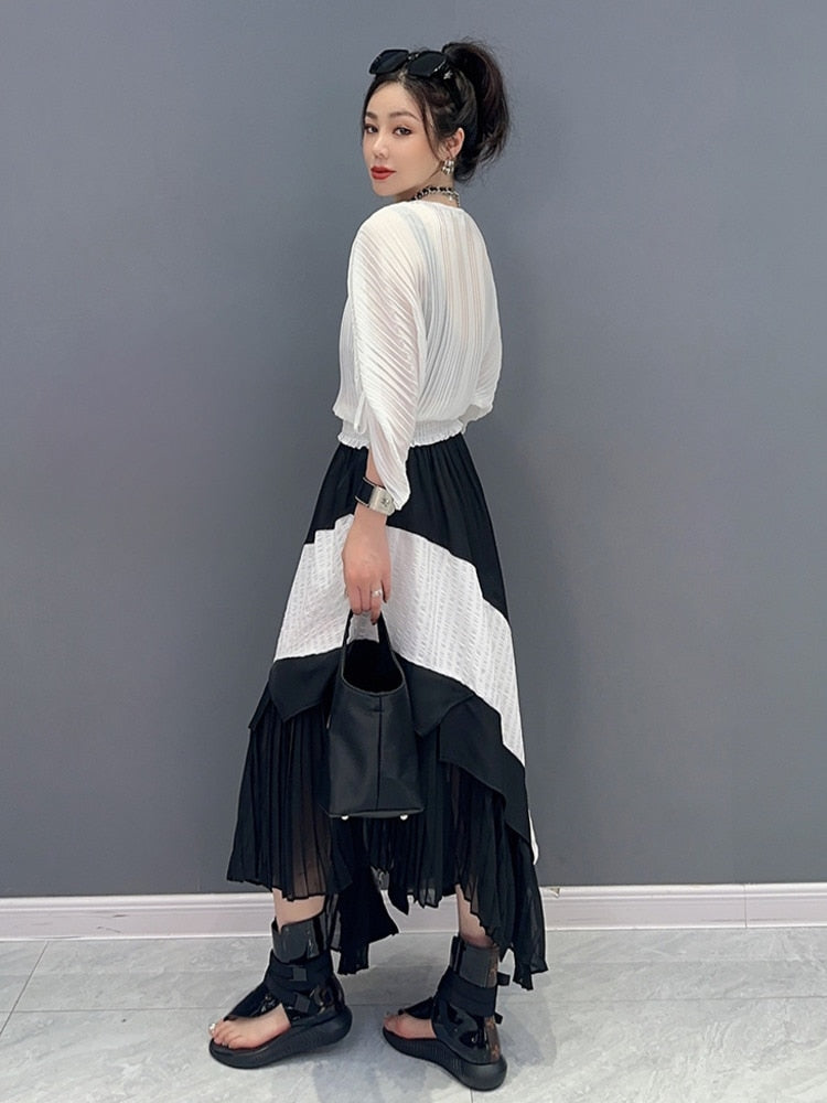 Katie Luxe Irregular Mesh Layer Skirt