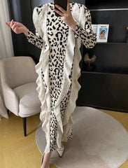 Luxury Leopard Plissé Dress