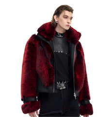 Men's Luxury Faux Fur Biker Jacket