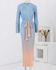 Elegant Ombre Plissé Dress