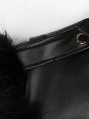 Cropped Motorcycle Faux Leather & Fur Jacket