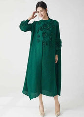 Couture Plisse 3D Floral Dress