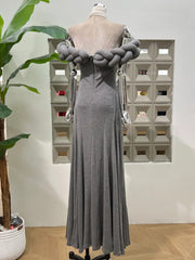 Luxury Braided Off-Shoulder Dress