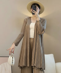 Plissé Longline Travel Cardigan